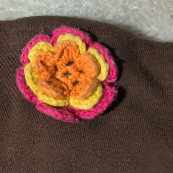 Y2K The Children's Place Brown‎ and Pink Floral Groovy Print Girls Dress 4T - Picture 3 of 8